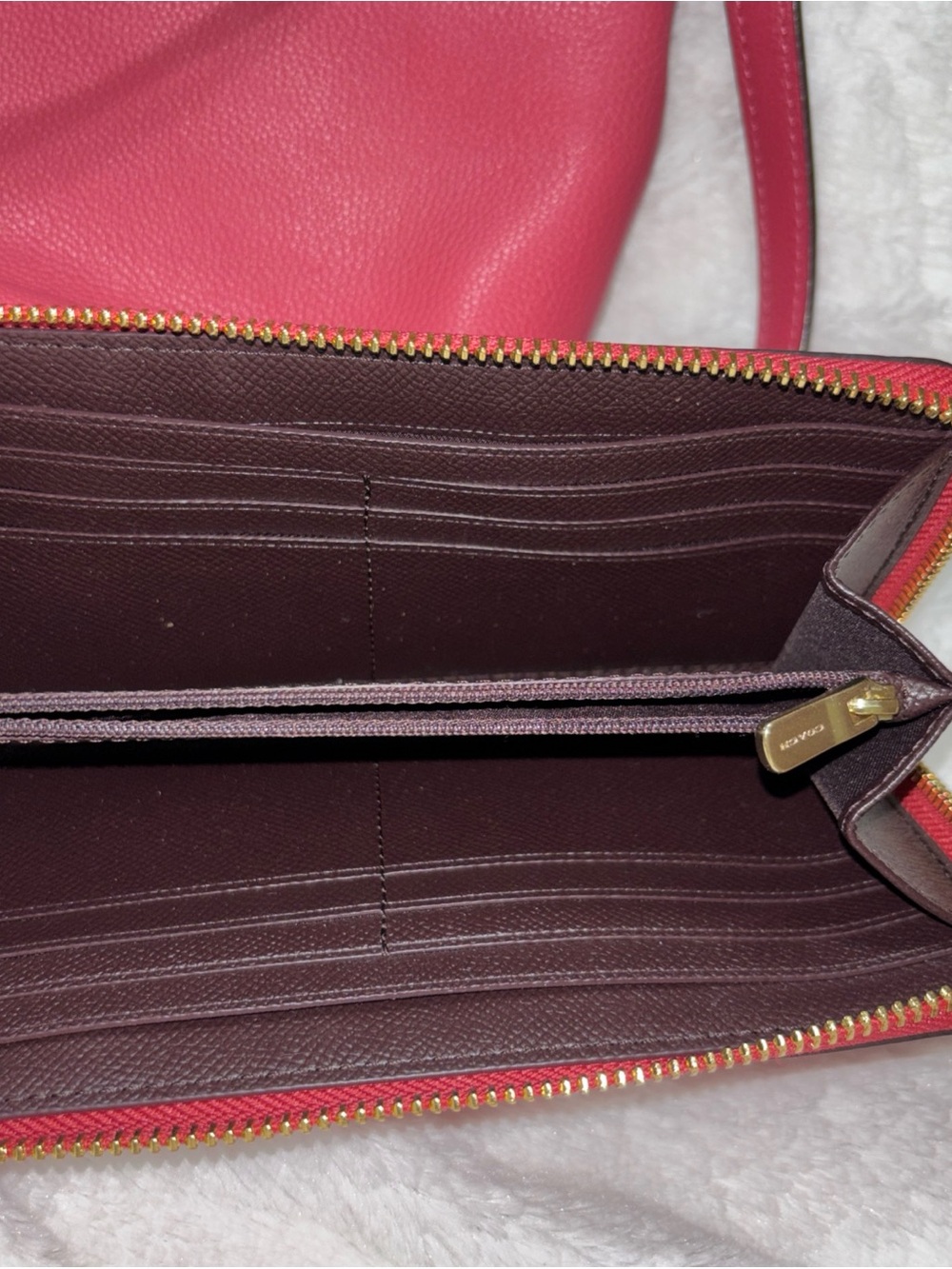 Coach Rose Pink Pebbled Leather Shoulder Bag with Wallet - Picture 15 of 16